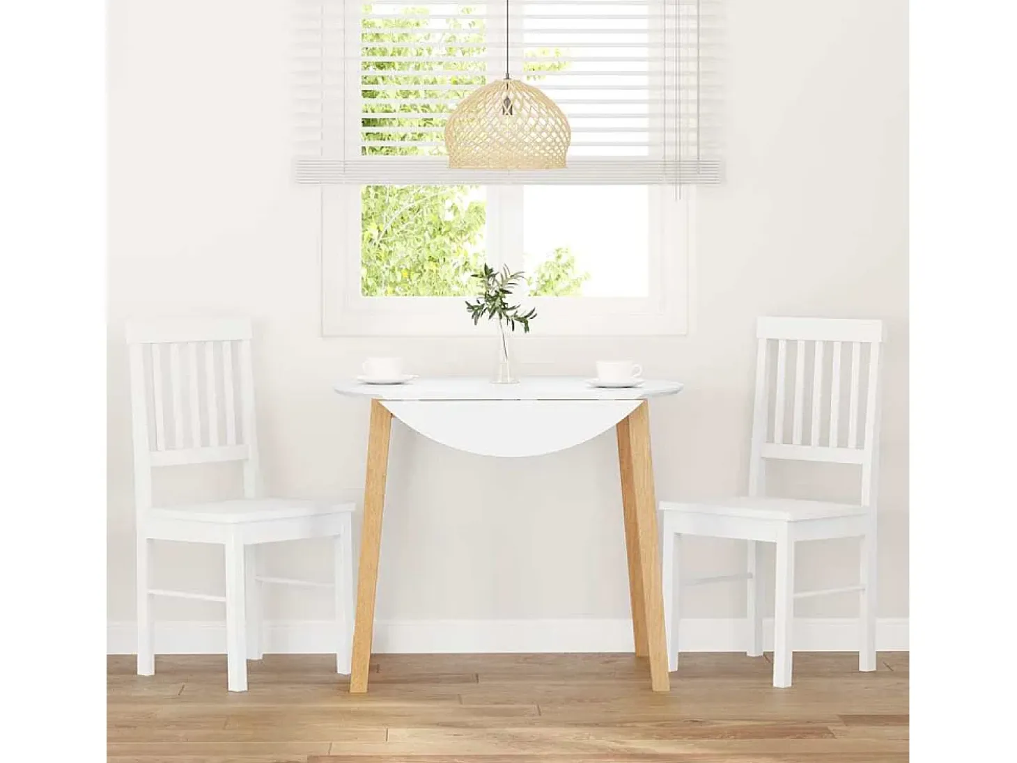 Sillas de comedor 2 piezas madera maciza de caucho blanco