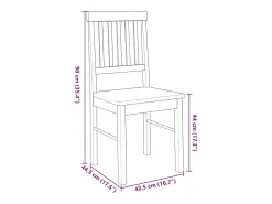 Sillas de comedor 2 piezas madera maciza de caucho blanco