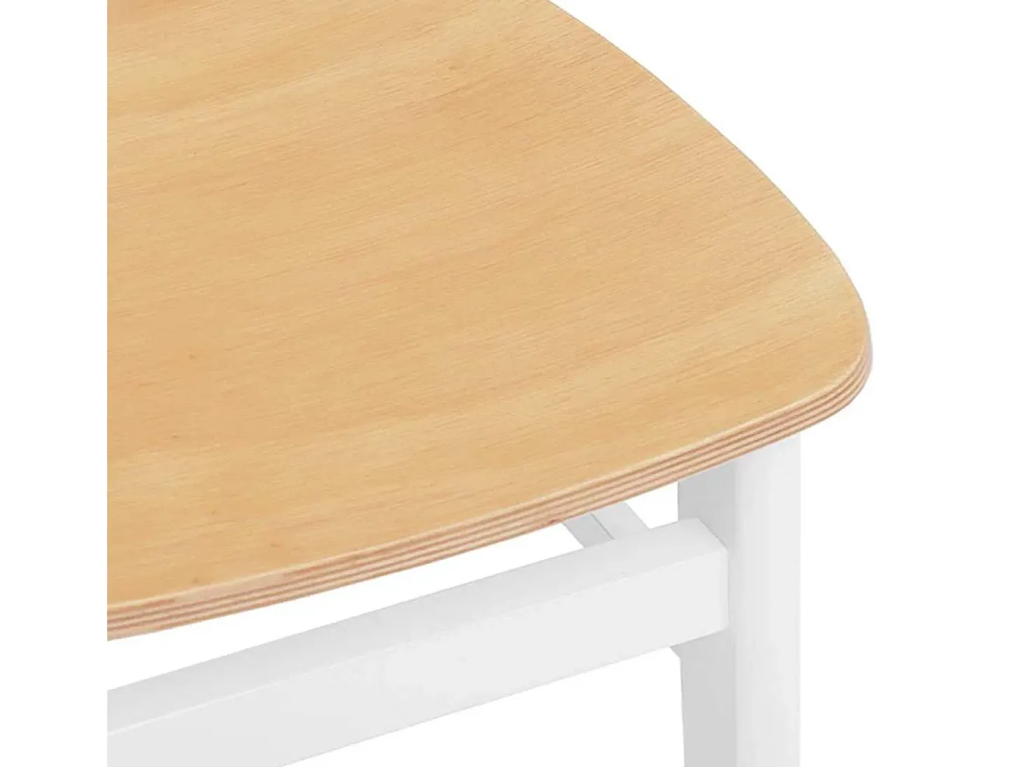 Sillas de comedor 2 piezas madera maciza de caucho blanco
