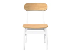 Sillas de comedor 2 piezas madera maciza de caucho blanco