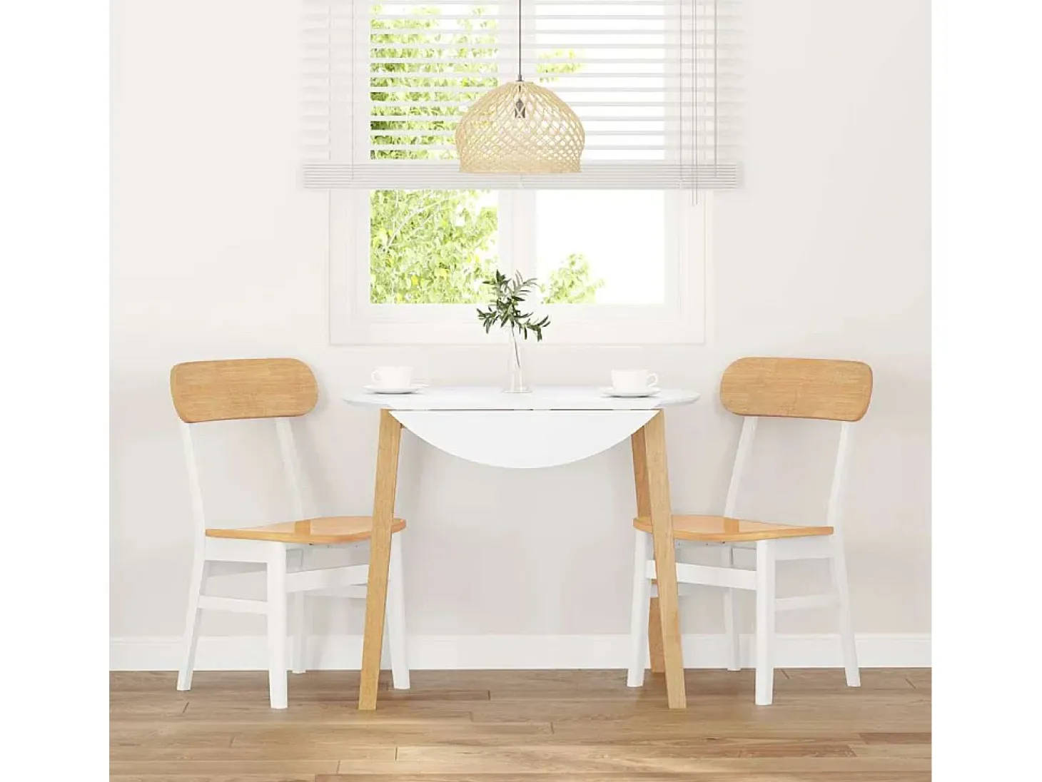Sillas de comedor 2 piezas madera maciza de caucho blanco
