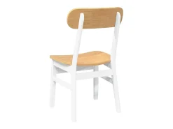 Sillas de comedor 2 piezas madera maciza de caucho blanco