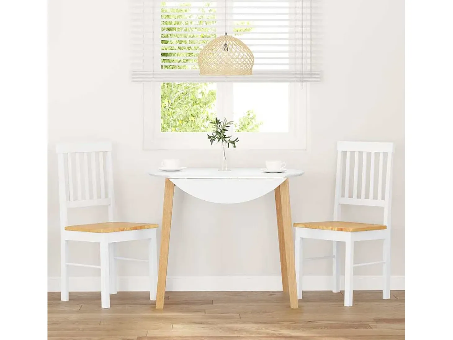 Sillas de comedor 2 piezas madera maciza de caucho blanco
