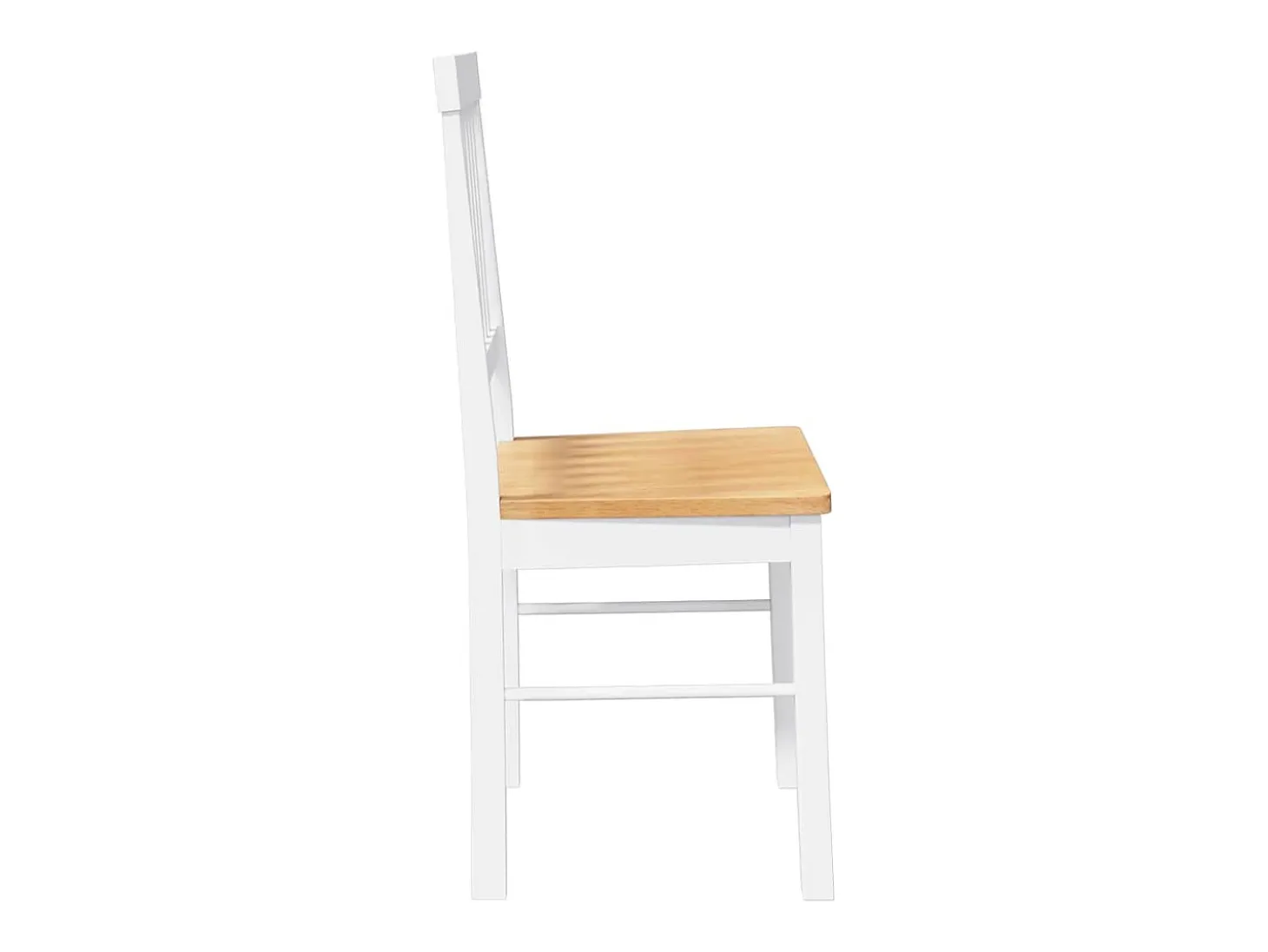 Sillas de comedor 2 piezas madera maciza de caucho blanco