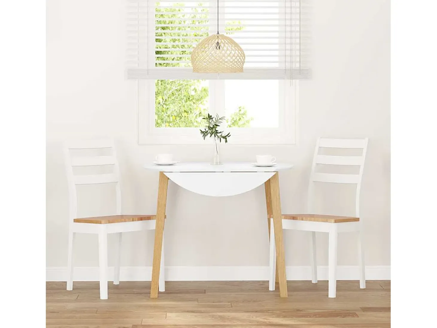 Sillas de comedor 2 piezas madera maciza de caucho blanco