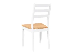 Sillas de comedor 2 piezas madera maciza de caucho blanco