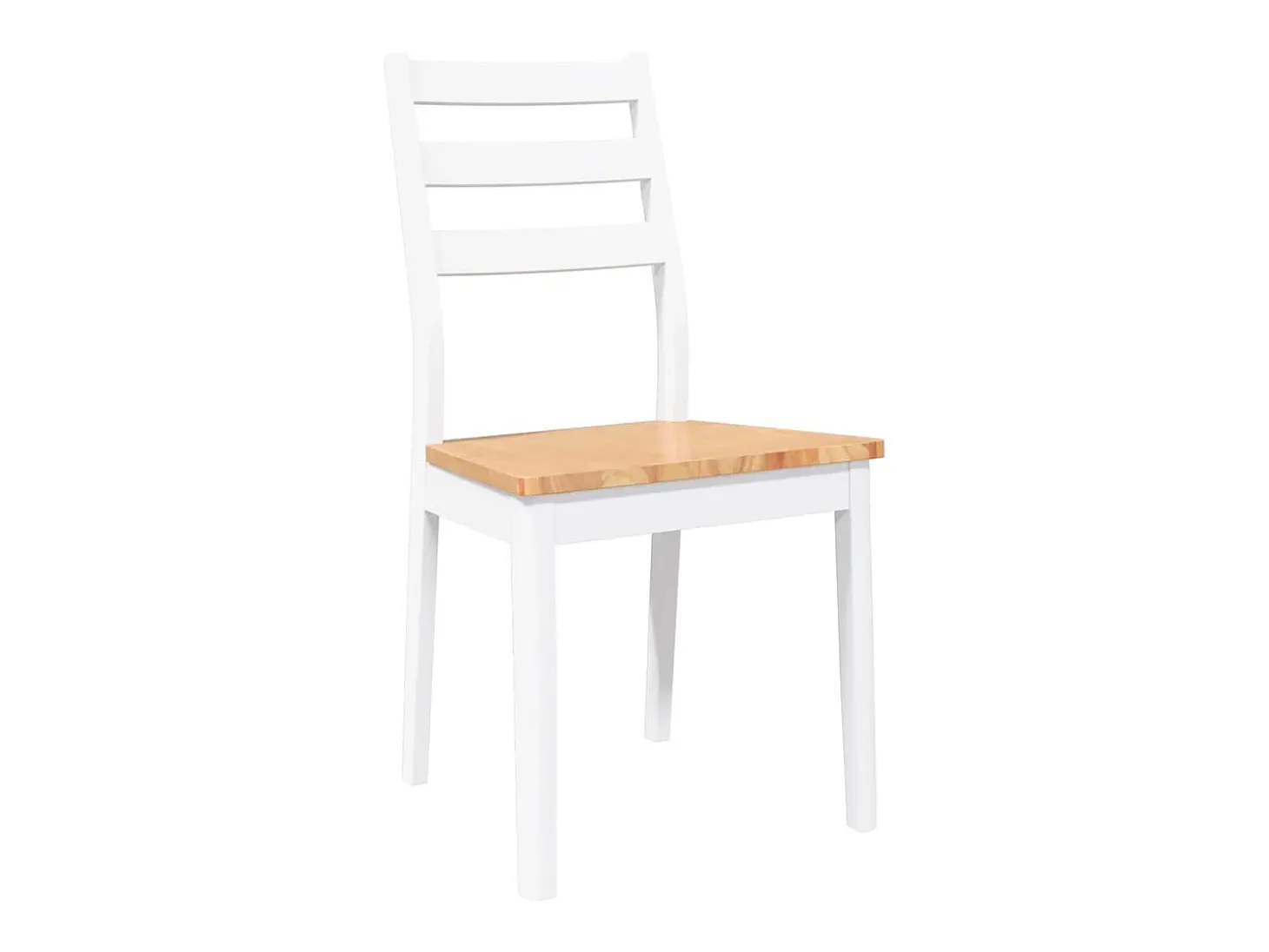 Sillas de comedor 2 piezas madera maciza de caucho blanco