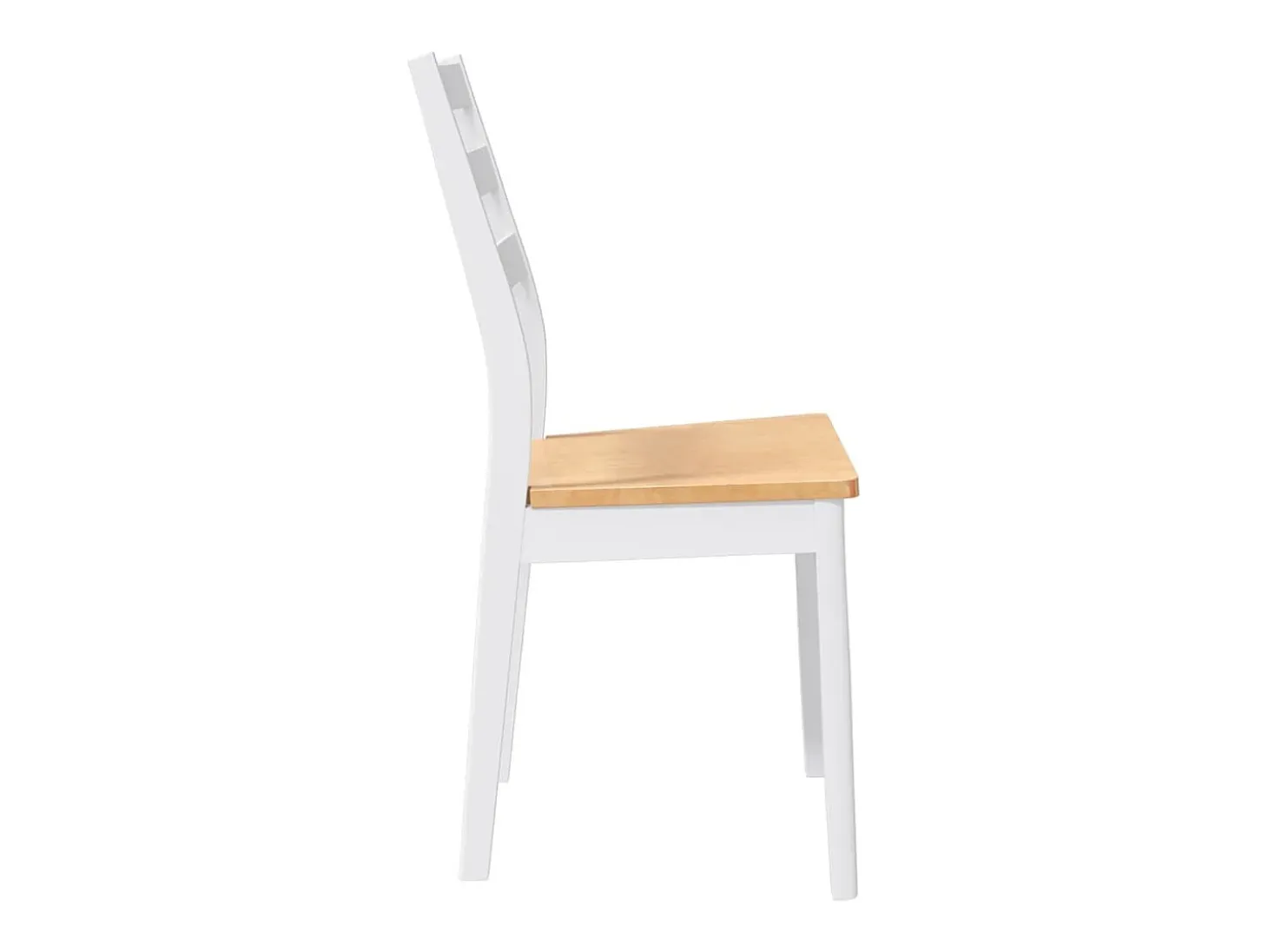 Sillas de comedor 2 piezas madera maciza de caucho blanco