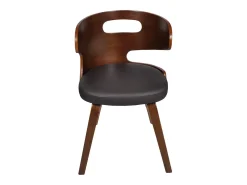 Sillas de comedor 6 uds cuero sintético marrón