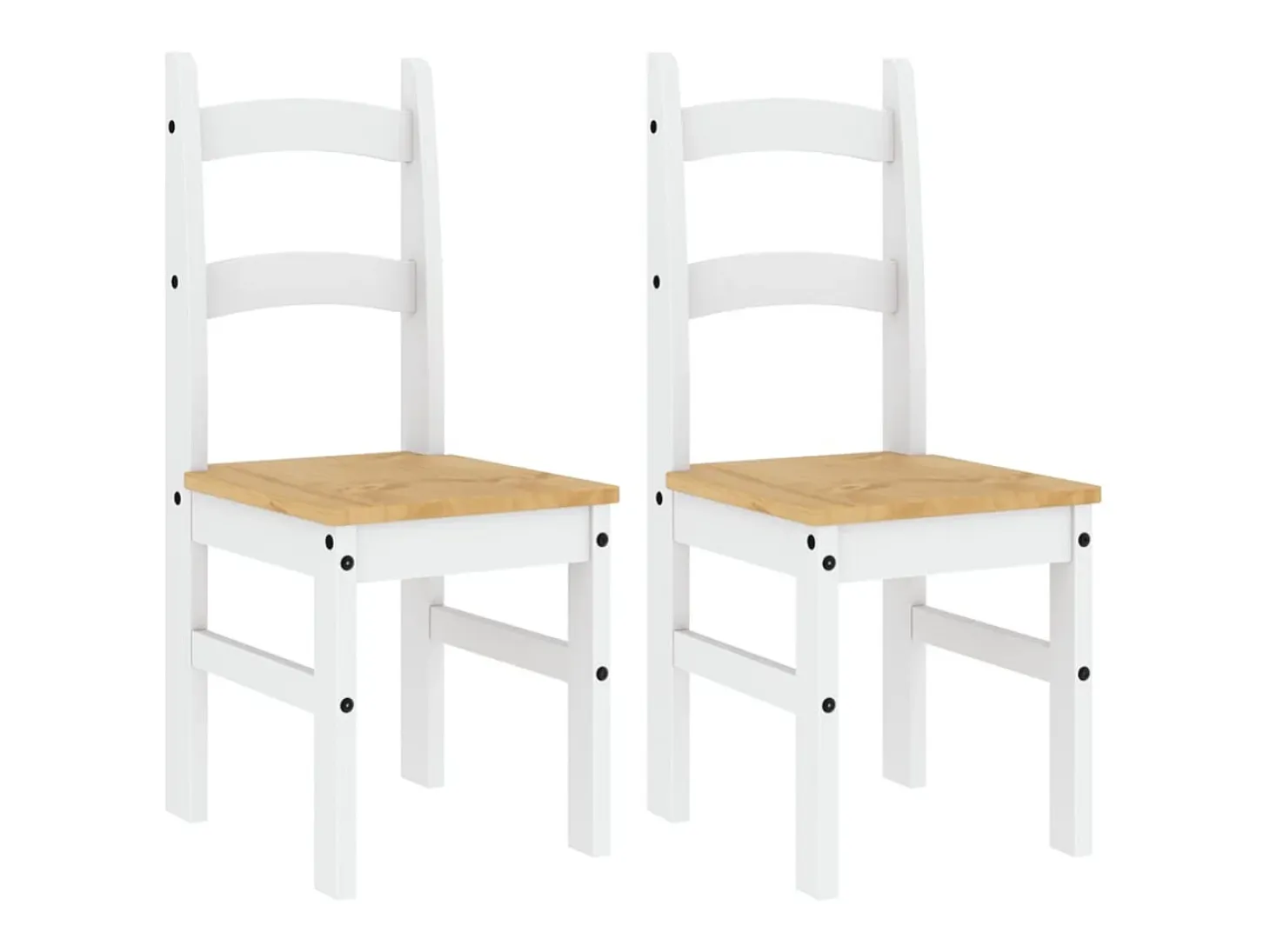 Sillas de comedor 2 uds madera maciza pino blanco 40x46x99 cm
