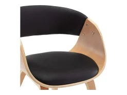 Sillas de comedor 2 uds madera curvada y cuero sintético negro