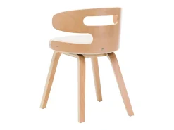 Sillas de comedor 6 uds madera curvada y cuero sintético crema