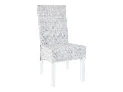 Sillas de comedor 6 uds ratán Kubu y madera mango marrón claro