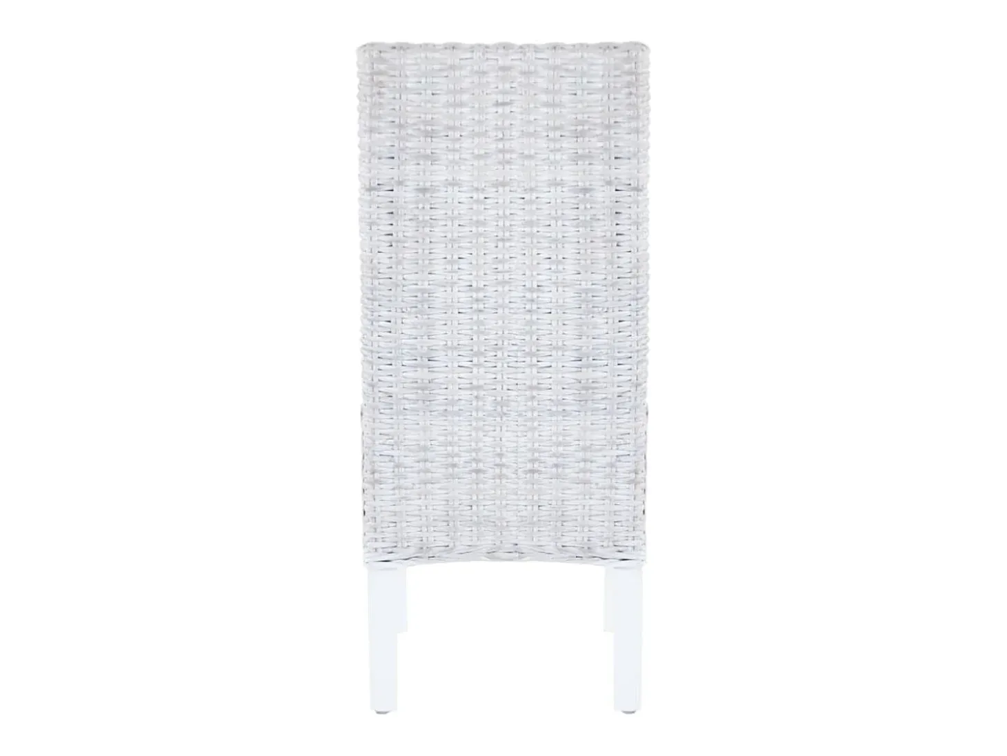Sillas de comedor 4 uds ratán Kubu y madera mango blanco