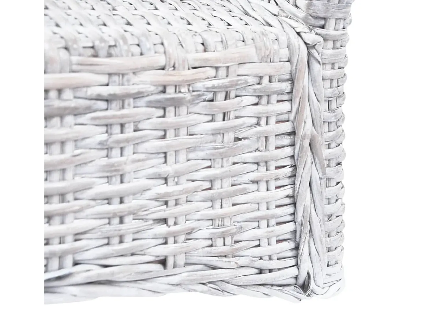 Sillas de comedor 4 uds ratán Kubu y madera mango blanco