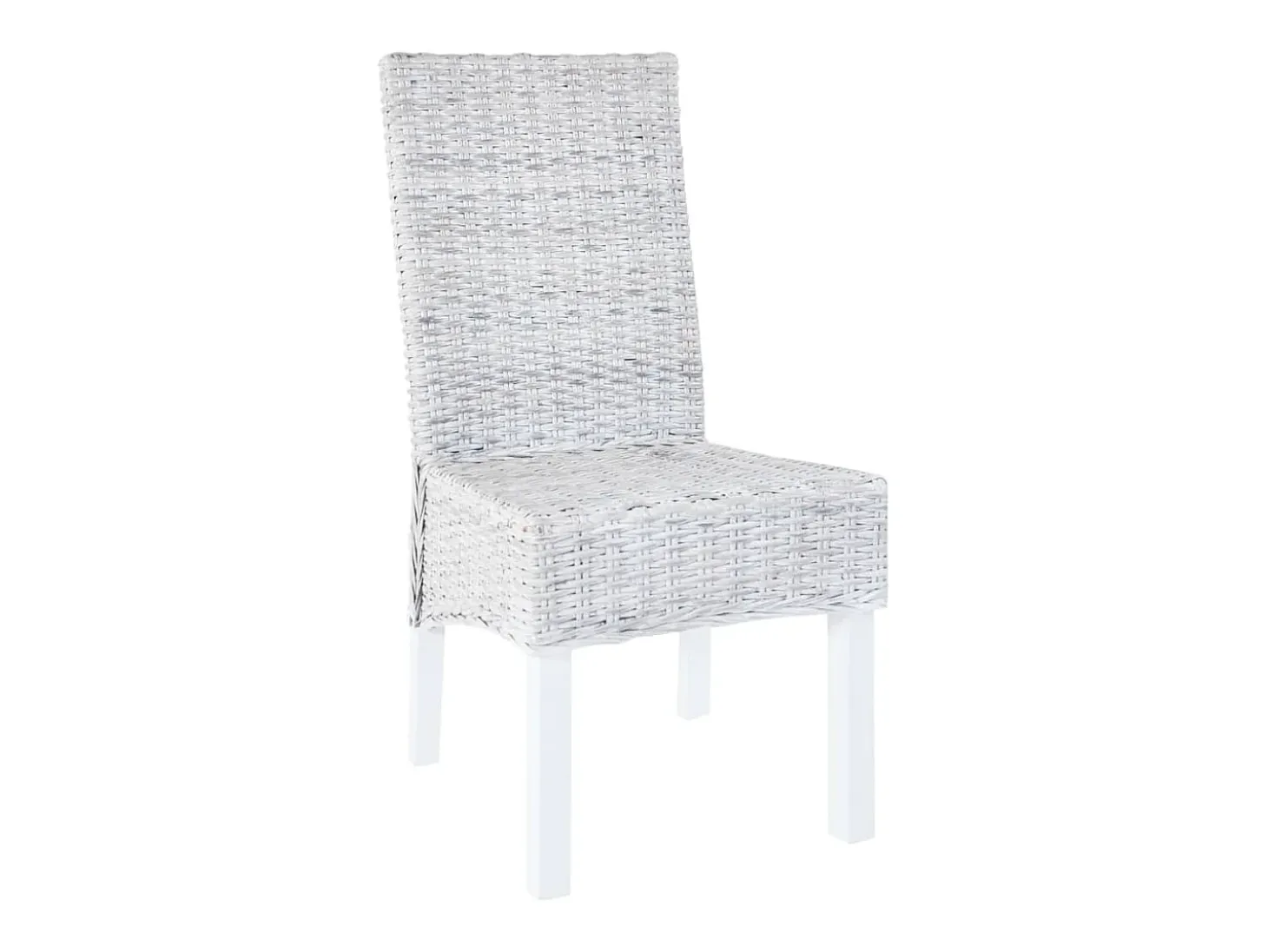 Sillas de comedor 4 uds ratán Kubu y madera mango blanco