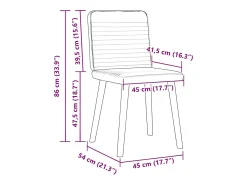 Sillas de comedor 2 uds tela azul jeans