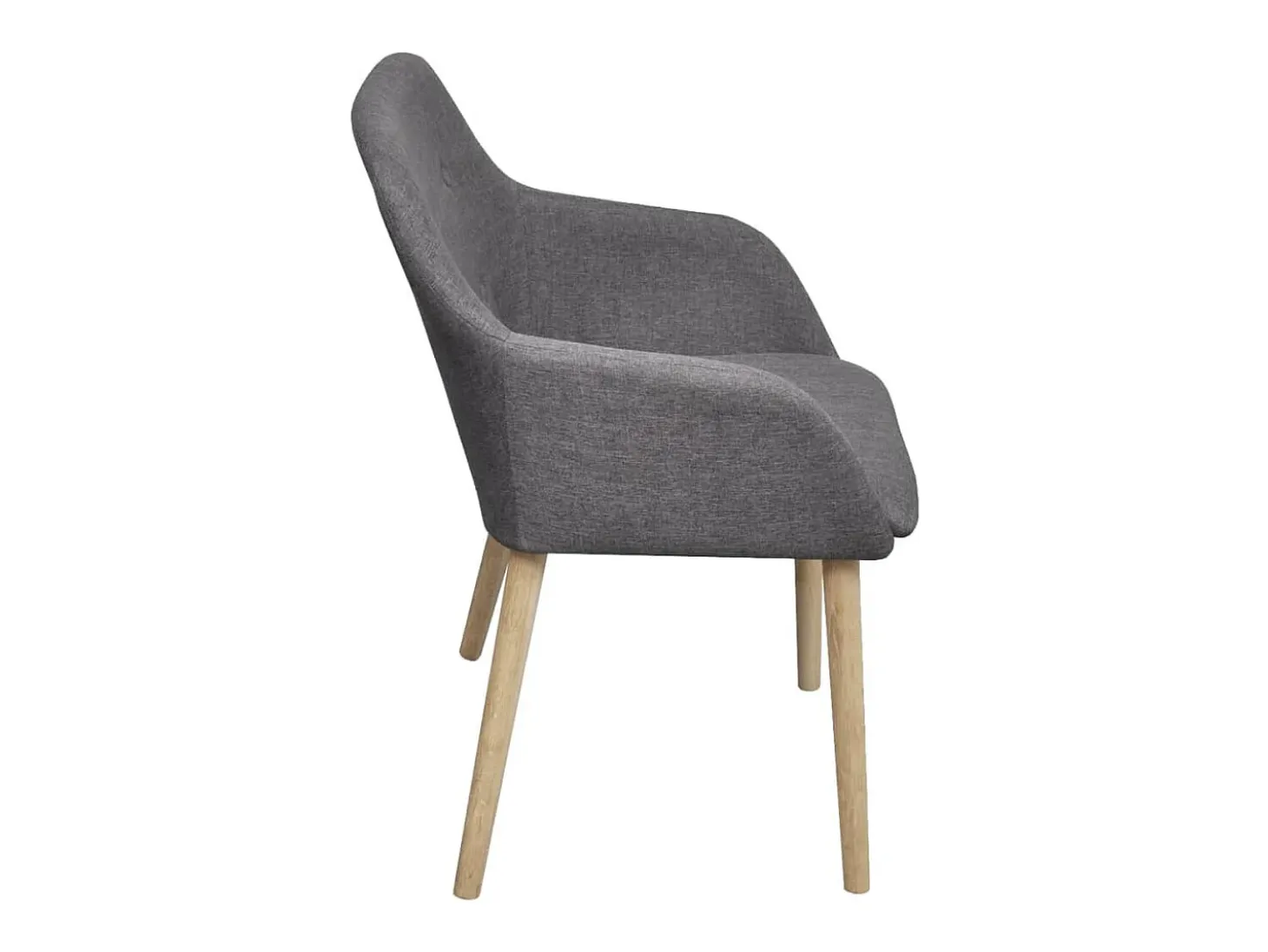 Sillas de comedor 4 uds tela gris claro y madera maciza roble