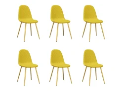 Sillas de comedor 6 uds terciopelo amarillo mostaza