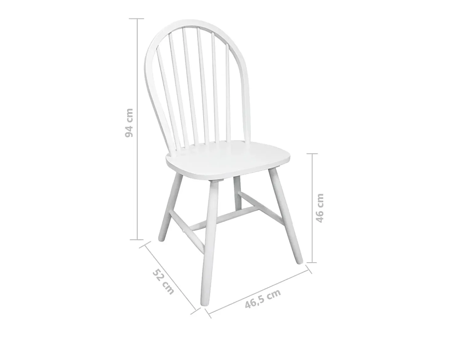 Sillas de comedor 4 unidades madera maciza de caucho blanco