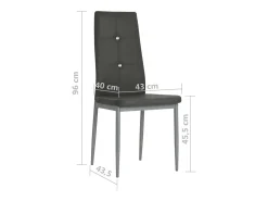 Sillas de comedor 6 unidades cuero sintético gris
