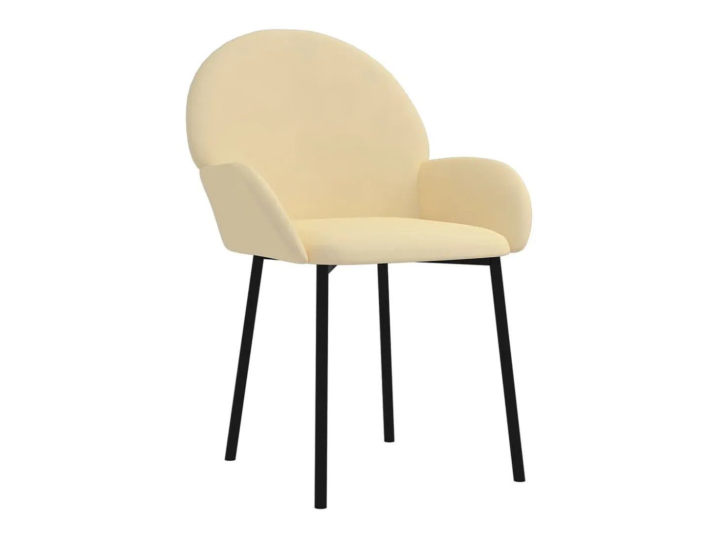 Sillas de comedor 2 unidades terciopelo crema