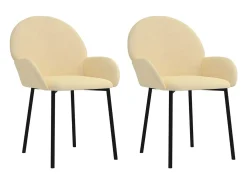 Sillas de comedor 2 unidades terciopelo crema