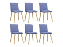 Sillas de comedor 6 unidades tela azul jeans