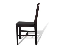 Sillas de comedor 2 unidades madera de pino marrón oscuro