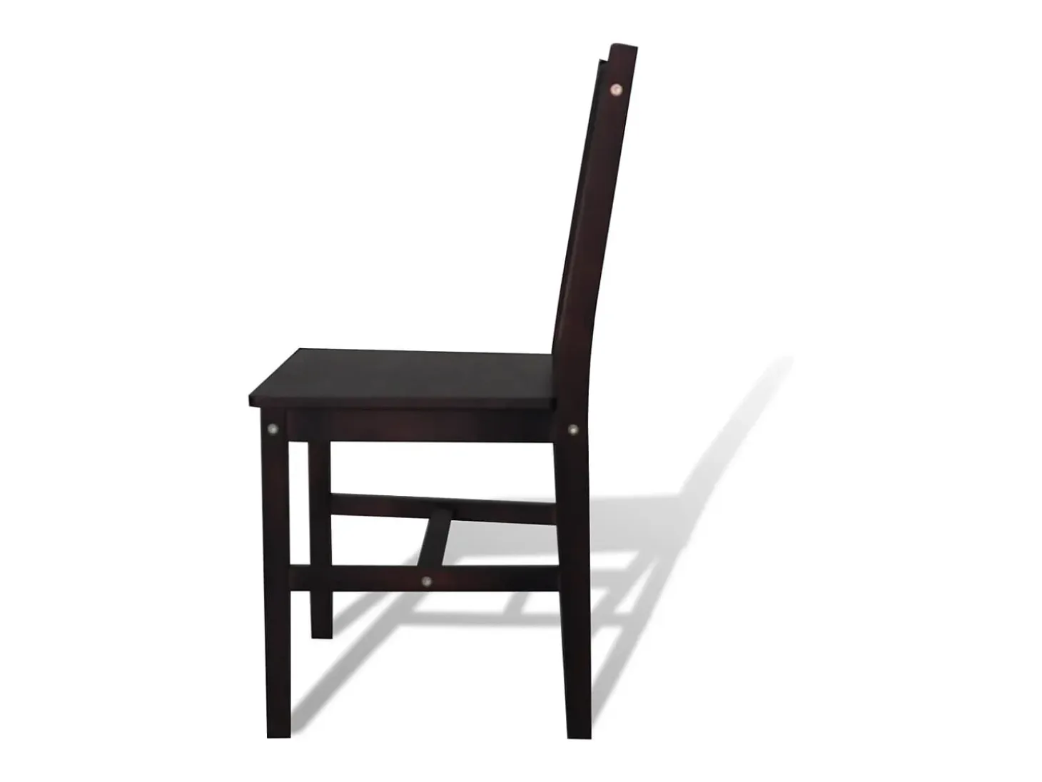 Sillas de comedor 2 unidades madera de pino marrón oscuro