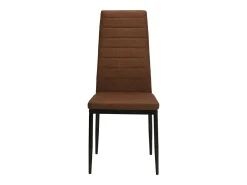 Sillas de comedor 6 unidades tela marrón