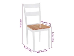 Sillas de comedor 6 unidades madera de caucho blancas