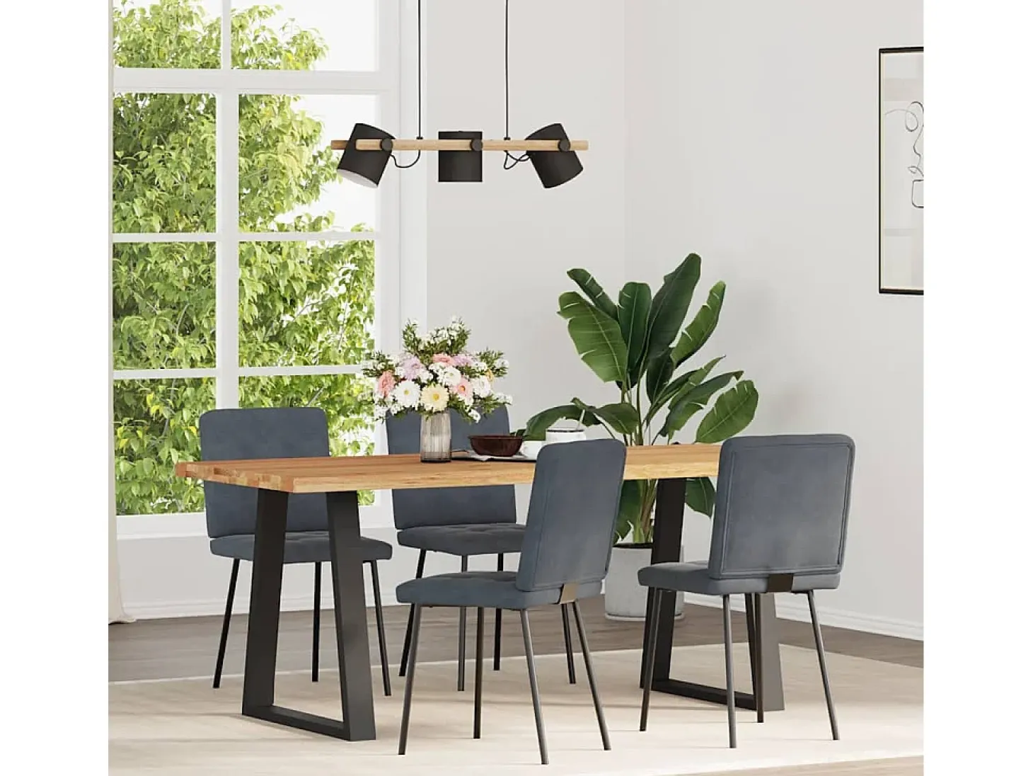 Sillas de comedor 4 unidades terciopelo gris oscuro