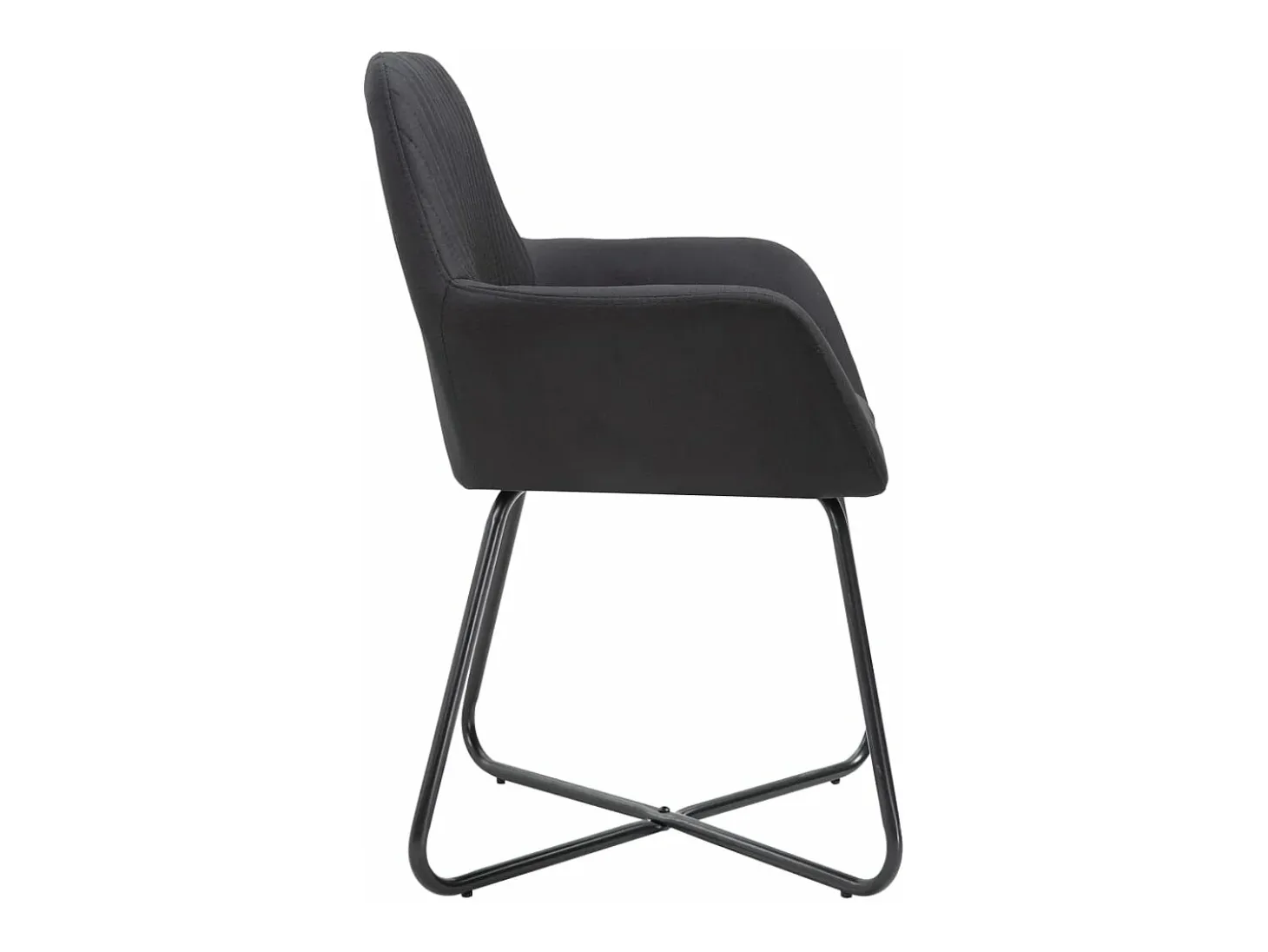 Sillas de comedor 6 unidades de tela negra