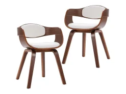 Sillas de comedor 2 unidades madera curvada y cuero sintético