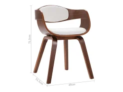 Sillas de comedor 2 unidades madera curvada y cuero sintético