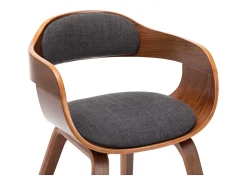 Sillas de comedor 2 unidades tela y madera curvada gris oscuro