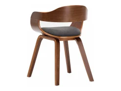 Sillas de comedor 2 unidades tela y madera curvada gris oscuro