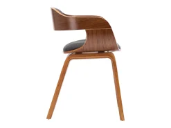 Sillas de comedor 2 unidades tela y madera curvada gris oscuro