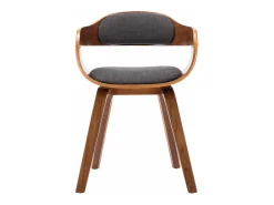 Sillas de comedor 2 unidades tela y madera curvada gris oscuro