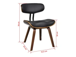 Sillas de comedor 2 unidades madera curvada y cuero sintético