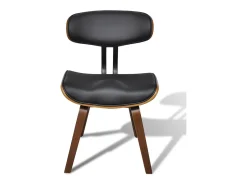 Sillas de comedor 2 unidades madera curvada y cuero sintético