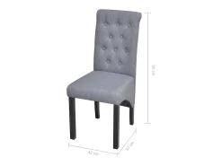 Sillas de comedor 4 unidades tela gris claro