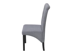 Sillas de comedor 4 unidades tela gris claro