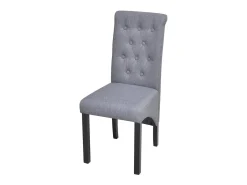 Sillas de comedor 4 unidades tela gris claro