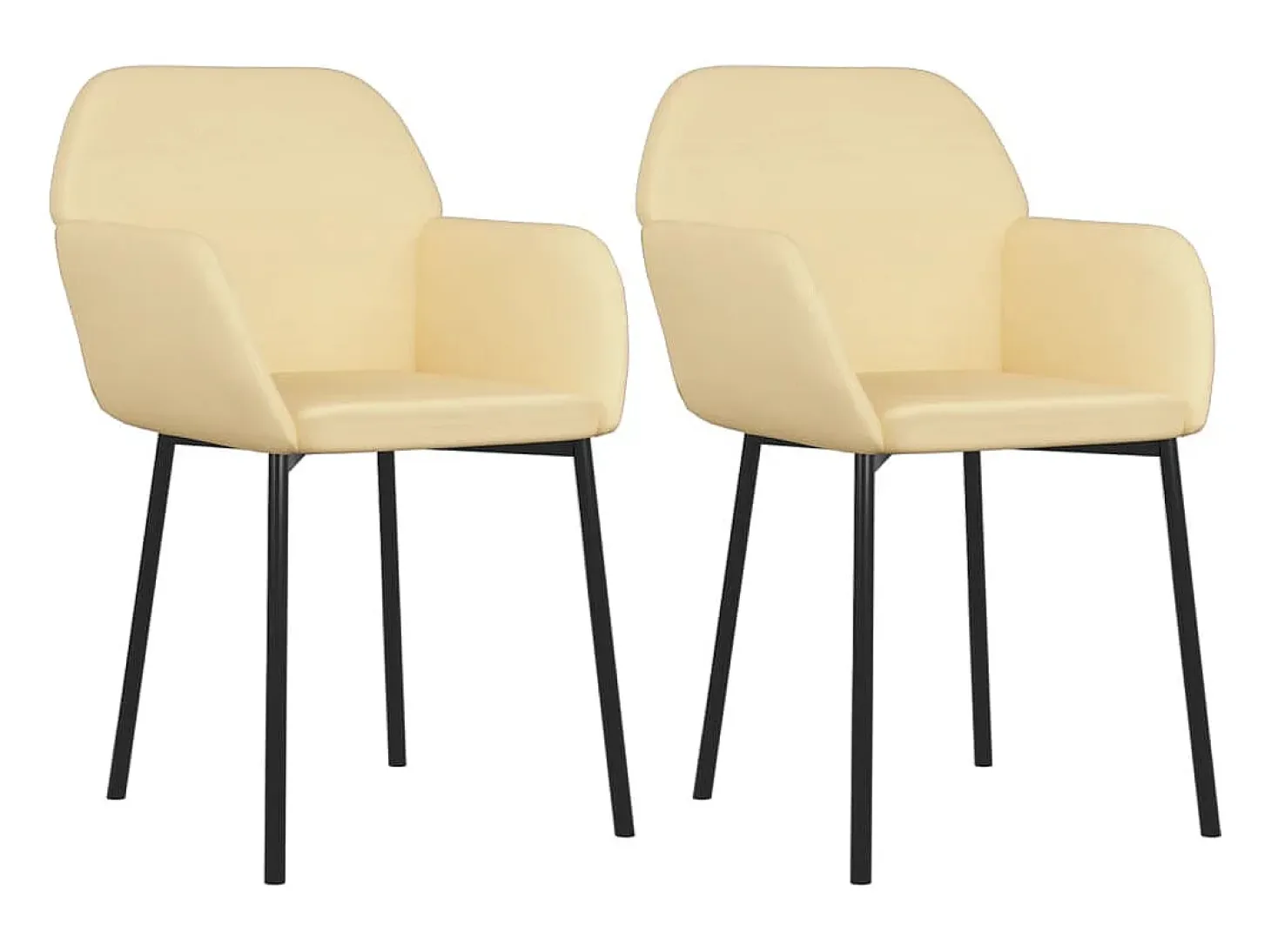 Sillas de comedor 2 unidades terciopelo crema