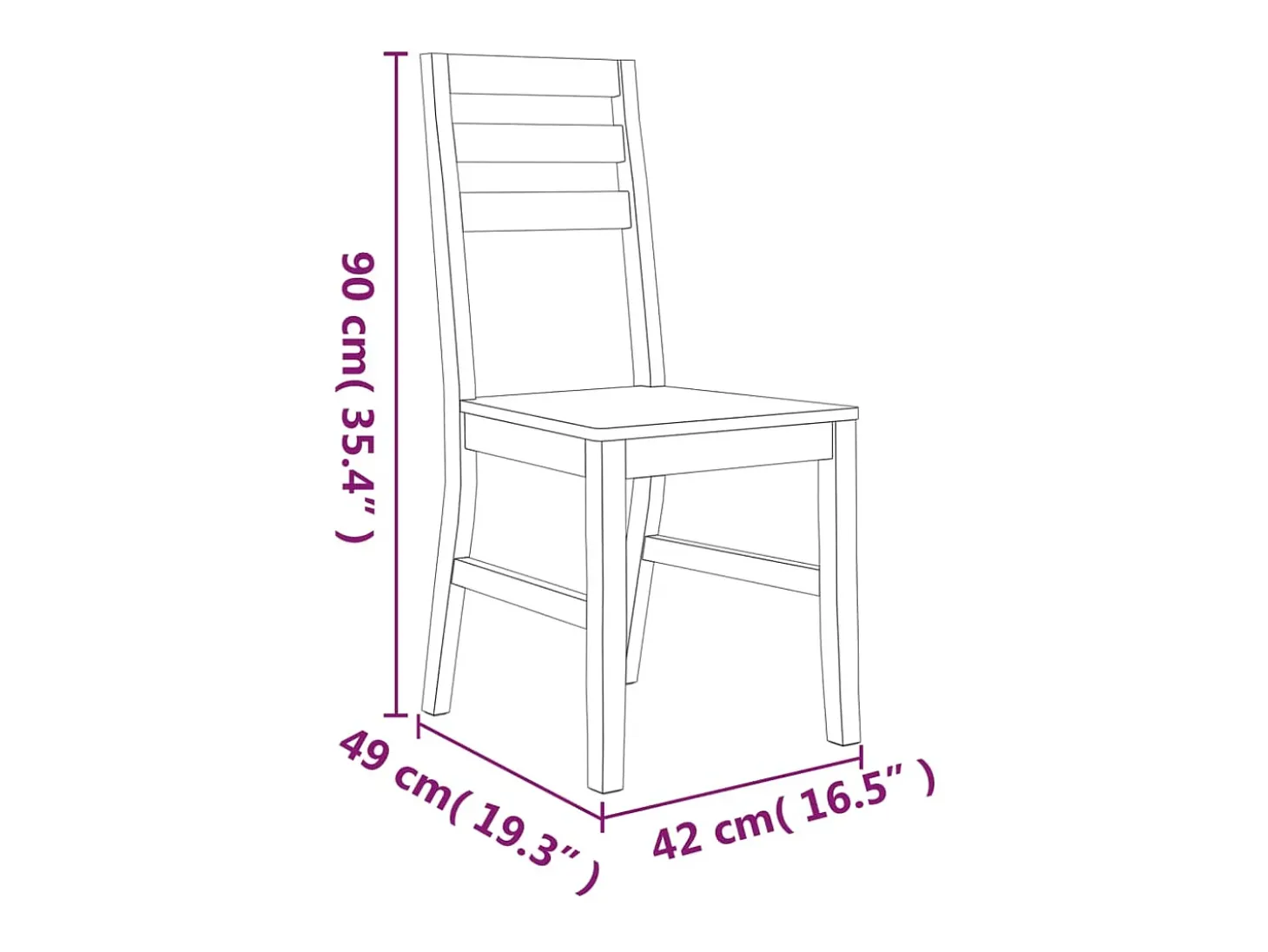 Sillas de comedor 4 unidades madera maciza de acacia