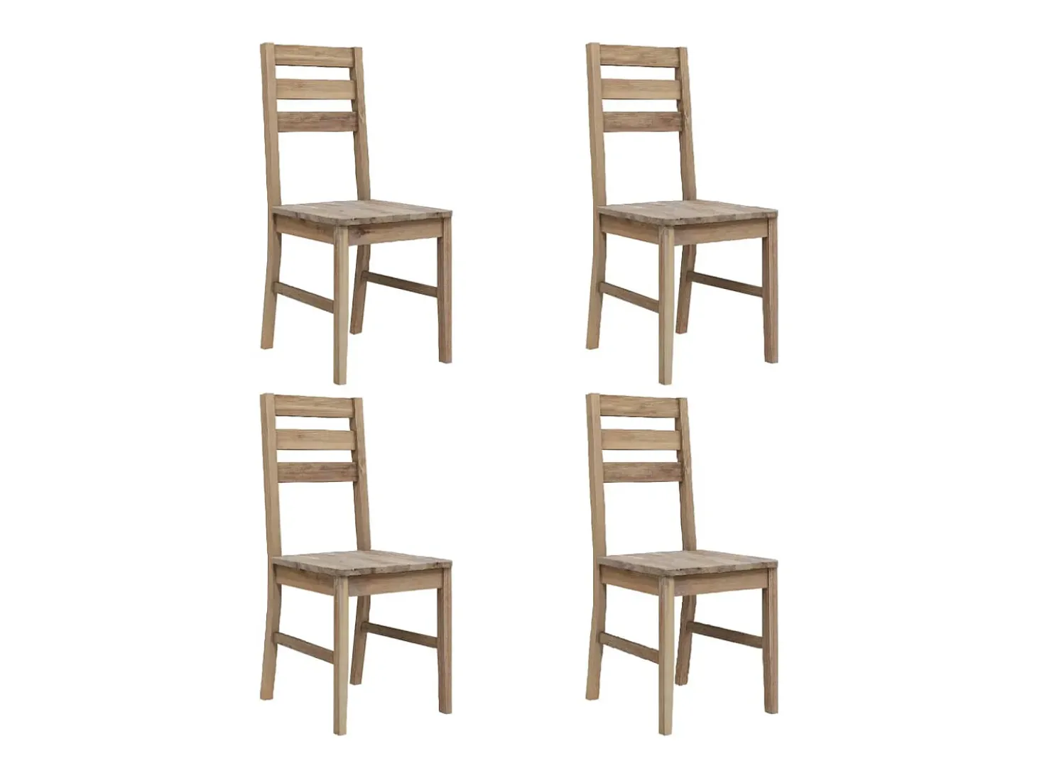 Sillas de comedor 4 unidades madera maciza de acacia
