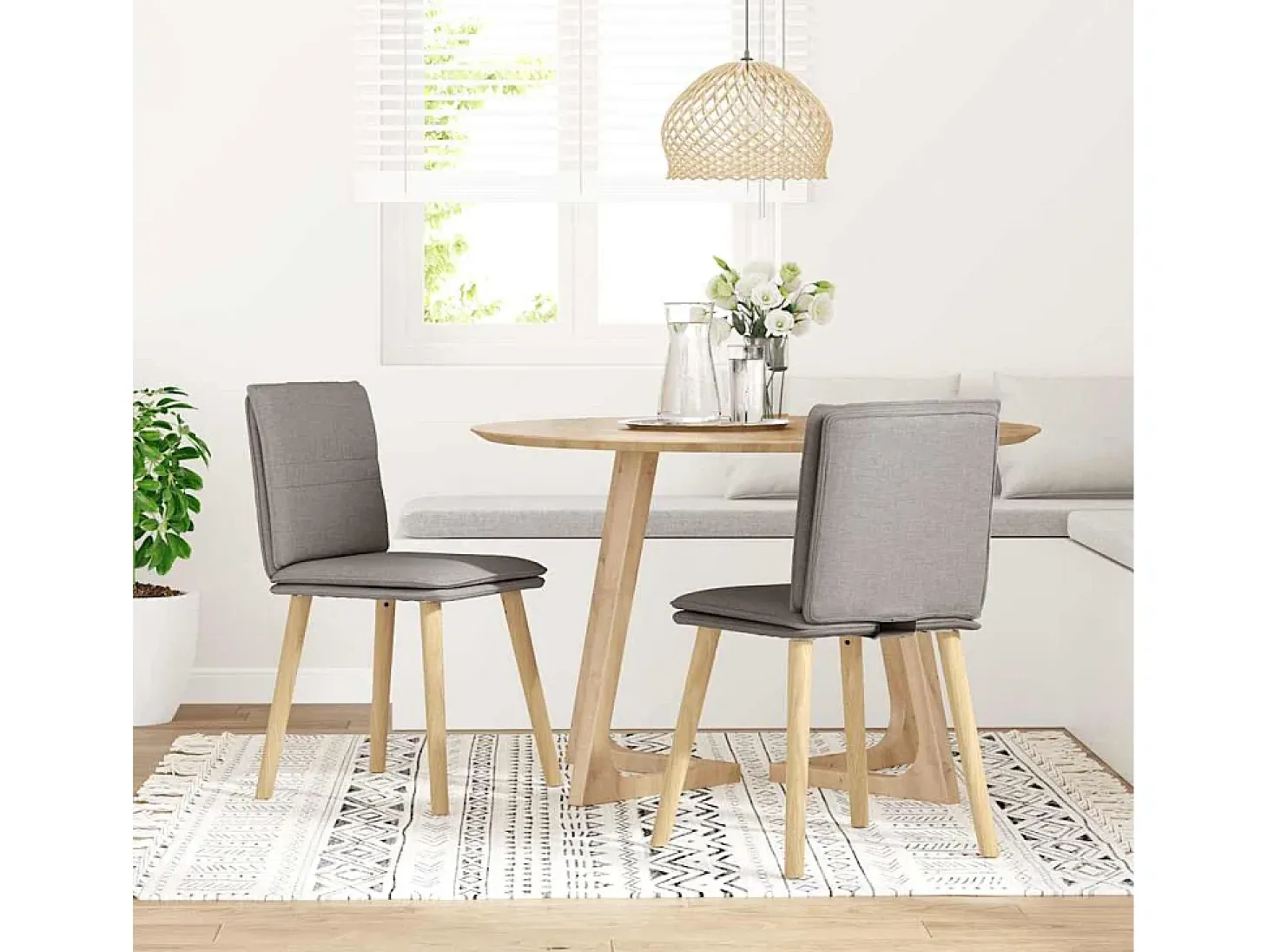 Sillas de comedor 2 unidades tela gris taupé