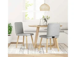 Sillas de comedor 2 unidades tela gris nube